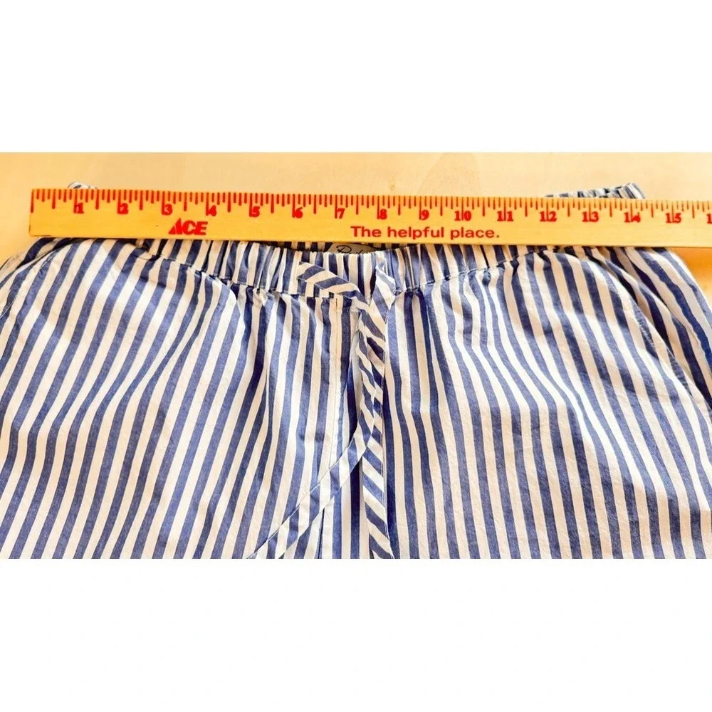 Rails Emmie Blue White 100% Cotton Wide Legs Pants M wide-leg high-rise Light